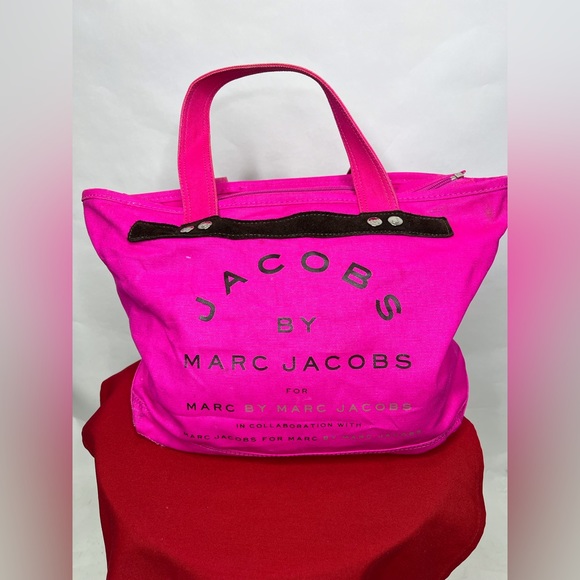 Jacob’s by Marc Jacobs Canvas pink Tote Bag Purse Shoulder - Picture 2 of 12